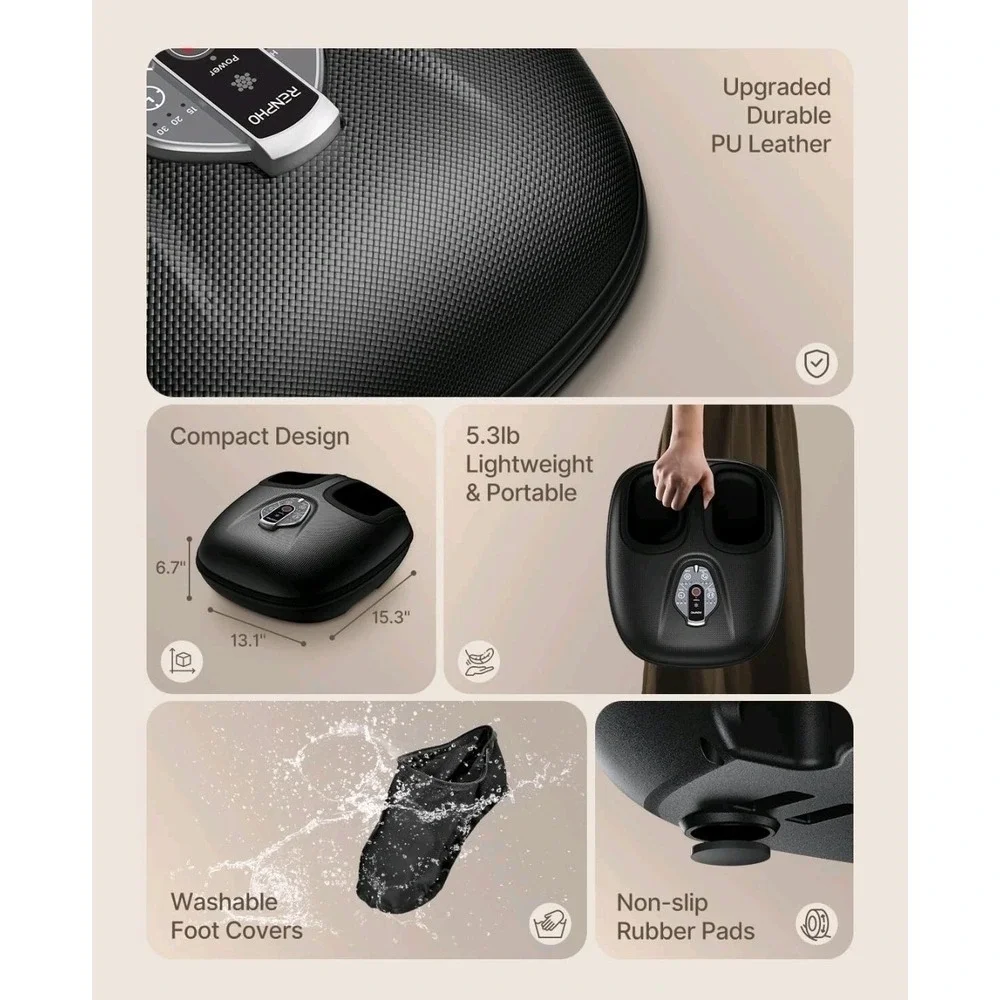 RENPHO Foot Massager Machine with Heat Shiatsu Deep Kneading Neuropathy ‎ Remote